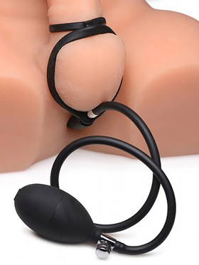 Master Series: Devil's Rattle, Inflatable Plug with Cock & Ball Ring