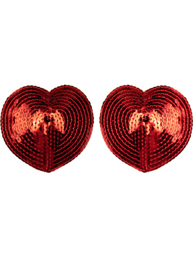 Bye Bra: Heart Nipple Covers, rød