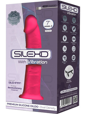 Silexd: Premium Silicone Dildo with Vibration, 17.5 cm