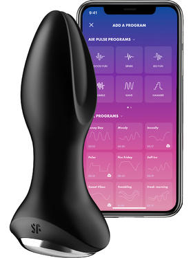 Satisfyer Connect: Rotator Plug 2+, Plug Vibrator, svart