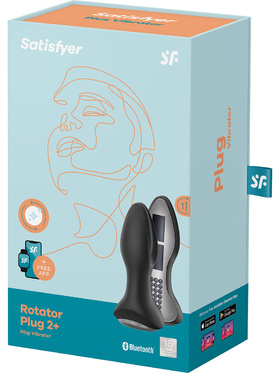 Satisfyer Connect: Rotator Plug 2+, Plug Vibrator, svart