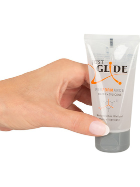 Just Glide: Performance, Vann- och Silikonbasert Glidemiddel, 50 ml