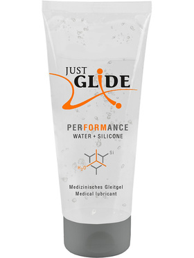 Just Glide: Performance, Vann- och Silikonbasert Glidemiddel, 200 ml