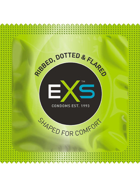 EXS Ribbed & Dotted: Kondomer, 12 stk