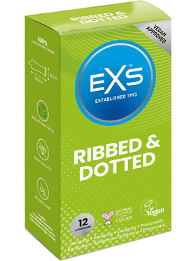 EXS Ribbed & Dotted: Kondomer, 12 stk