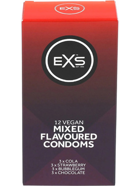EXS: Kondomer, Mixed Flavoured, 12 stk