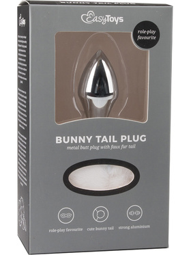 EasyToys: Bunny Tail Plug No. 1, sølv/hvit