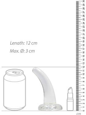 RealRock: Crystal Clear Non Realistic Dildo, 12 cm