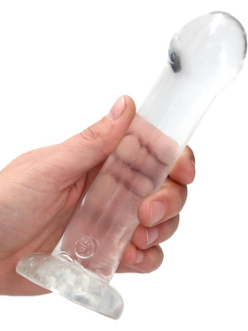 RealRock: Crystal Clear Non Realistic Dildo, 17 cm