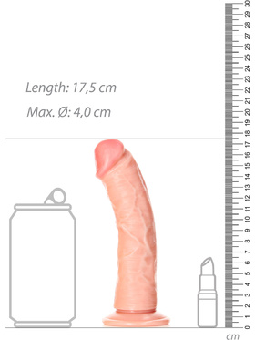 RealRock: Curved Realistic Dildo, 15,5 cm, lys
