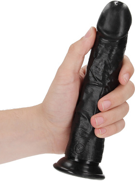 RealRock: Curved Realistic Dildo, 18 cm, svart