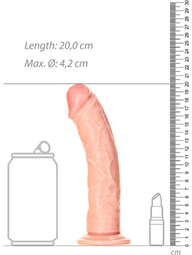 RealRock: Curved Realistic Dildo, 18 cm, lys