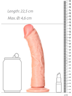 RealRock: Curved Realistic Dildo, 20.5 cm, lys