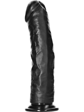 RealRock: Curved Realistic Dildo, 23 cm, svart