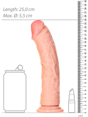 RealRock: Curved Realistic Dildo, 23 cm, lys