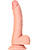 RealRock: Curved Realistic Dildo with Balls, 18 cm, lys