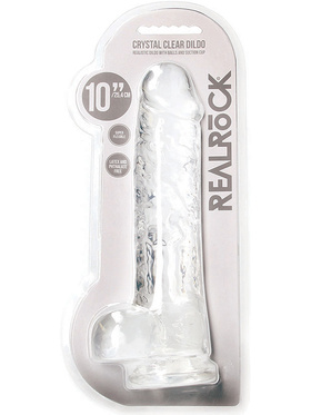 RealRock: Crystal Clear Realistic Dildo, 25.4 cm