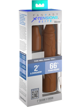 Fantasy X-Tensions Elite: +5 cm Silicone X-Tension, mørk