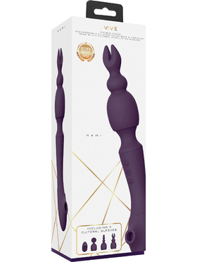 Vive: Nami, Pulse-Wave Wand Vibrator with Clitoral Sleeves, lilla