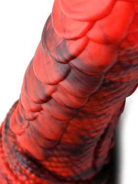 Creature Cocks: Fire Dragon, Red Scaly Silicone Dildo