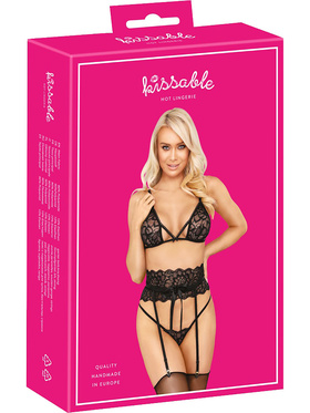 Kissable: 3-delt Sett Undertøy i Blonder, svart