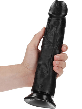 RealRock: Curved Realistic Dildo, 25.5 cm, svart