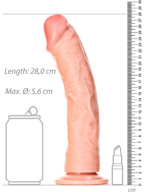 RealRock: Curved Realistic Dildo, 25.5 cm, lys