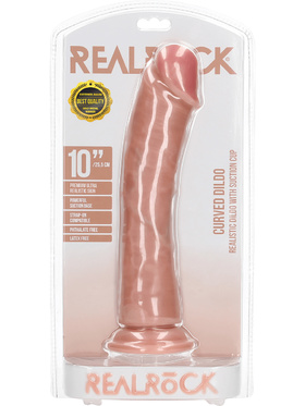 RealRock: Curved Realistic Dildo, 25.5 cm, lys