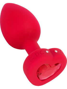 B-Vibe: Vibrating Heart, Remote Control Plug, rød