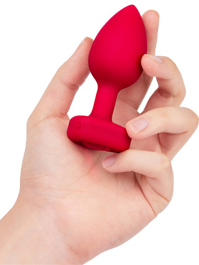 B-Vibe: Vibrating Heart, Remote Control Plug, rød