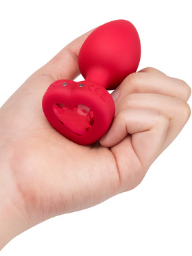 B-Vibe: Vibrating Heart, Remote Control Plug, rød