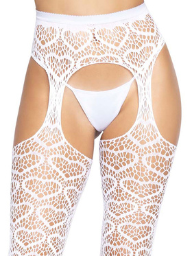 Leg Avenue: Heart Net Suspender Hose, One Size