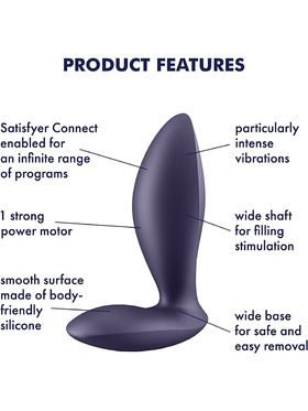 Satisfyer Connect: Power Plug, Plug Vibrator, lilla