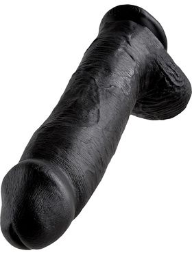 King Cock: Realistic Dildo with Balls, 31 cm, svart