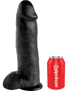 King Cock: Realistic Dildo with Balls, 31 cm, svart