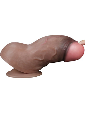 LoveToy: Dual-Layered Silicone Cock, 18 cm, mørk