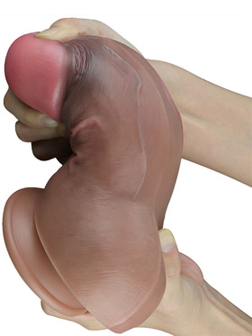 LoveToy: Dual-Layered Silicone Cock, 18 cm, mørk