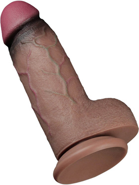 LoveToy: Dual-Layered Silicone XXL Cock, 25 cm, mørk