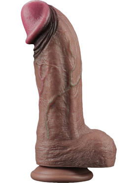 LoveToy: Dual-Layered Silicone XXL Cock, 28 cm, mørk