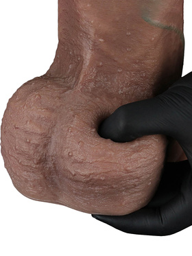 LoveToy: Dual-Layered Silicone XXL Cock, 33 cm, mørk