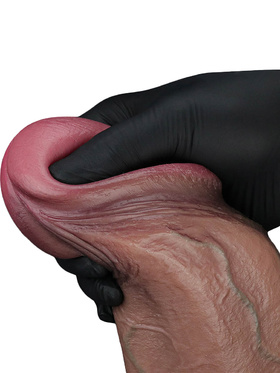 LoveToy: Dual-Layered Silicone XXL Cock, 33 cm, mørk