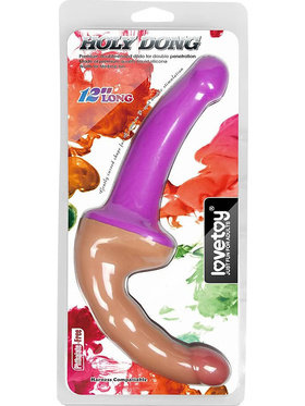 LoveToy: Holy Dong, Double-Ended Strap-On Dildo, lilla/lys