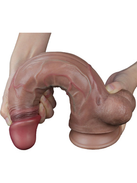 LoveToy: Dual-Layered Silicone Cock, 29.5 cm, mørk