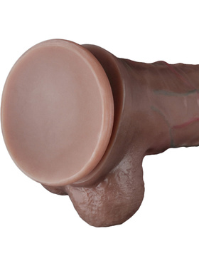 LoveToy: Dual-Layered Silicone Cock, 29.5 cm, mørk