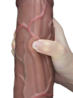 LoveToy: Dual-Layered Silicone Cock, 29.5 cm, mørk