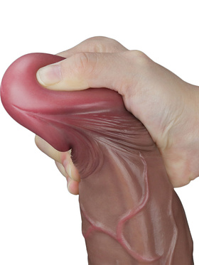 LoveToy: Dual-Layered Silicone Cock, 29.5 cm, mørk