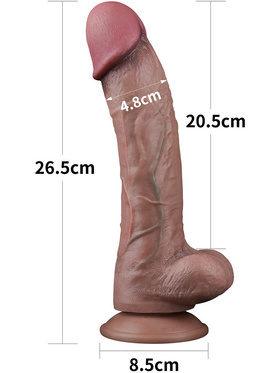 LoveToy: Dual-Layered Silicone Cock, 26.5 cm, mørk