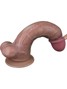 LoveToy: Dual-Layered Silicone Cock, 26.5 cm, mørk