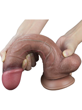 LoveToy: Dual-Layered Silicone Cock, 26.5 cm, mørk