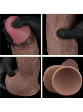 LoveToy: Dual-Layered Silicone XXL Cock, 31 cm, mørk